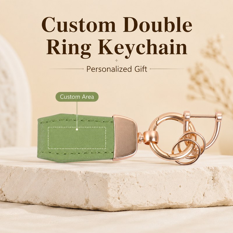 Engraved Leather Keychain