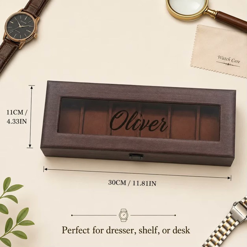 Engraved Watch Display Box