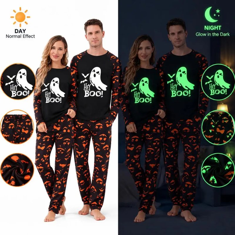 Matching Family Halloween Pajamas — Glow-in-the-Dark Ghost Print